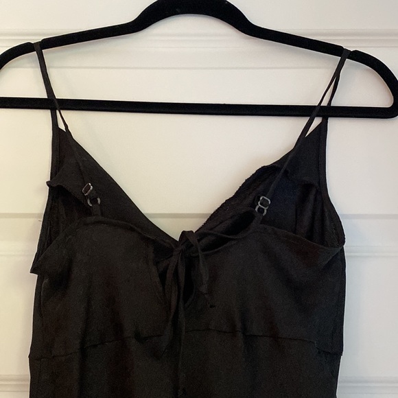 Black slip dress with subtle leopard print - Picture 5 of 5